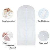 DURAFORCE 5Pcs Garment Bag Travel Suit Dress Storage Clear Cover Full Zipper Coat Carrier