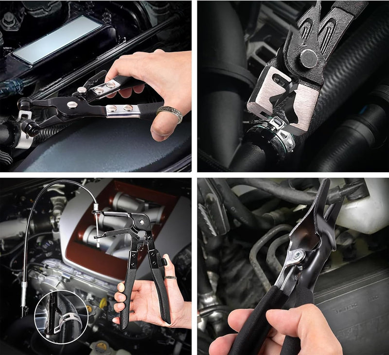 DURAFORCE 4 Pcs Hose Clamp Pliers Flat Band Hose Clamp Plier Hose Clamp Tool With 27" Long