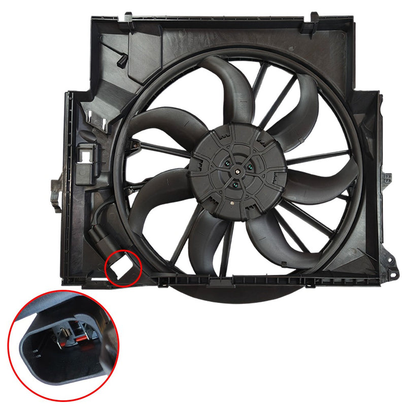 DURAFORCE Radiator Cooling Fan Assembly 600W For BMW 2007-13 335i 2009-16 Z4 17427545366