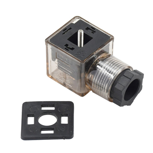DURAFORCE DIN 43650 For Solenoid Valve Coil 12V 24V Type-A 3 Prong Connector Plug LED
