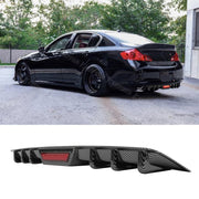 DURAFORCE For Infiniti G35 G37 Sedan Carbon Rear Bumper Diffuser Spoiler w/ LED Tail Light