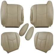 DURAFORCE For 2003 - 2006 Chevy Tahoe GMC Yukon Driver & Passenger Leather Seat Cover Tan