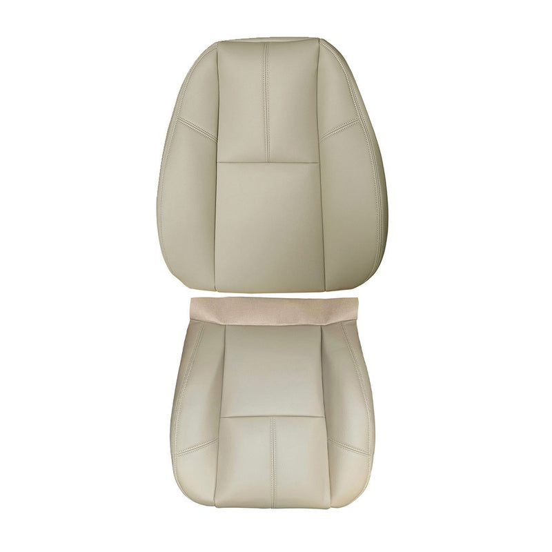 DURAFORCE For 2007-2014 Chevy Silverado Driver Bottom & Top leather seat cover Light Tan