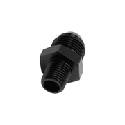 DURAFORCE 8AN Male Flare to 1/4" NPT Male Adapter Fitting Union Straight Aluminum Black
