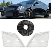 DURAFORCE For Cadillac CTS 2008-2013 New A Pair Front Headlight Lens Clear Cover+Glue