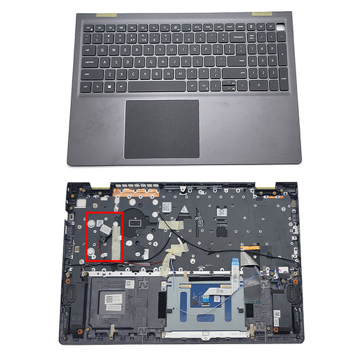 DURAFORCE New Gray Palmrest Backlit Keyboard Touchpad For Dell Vostro 15 5510 5515 0JVYYX