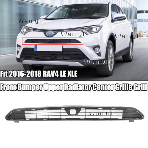 DURAFORCE Front Bumper Upper Radiator Center Grille Grill for 2016-2018 for Toyota RAV4