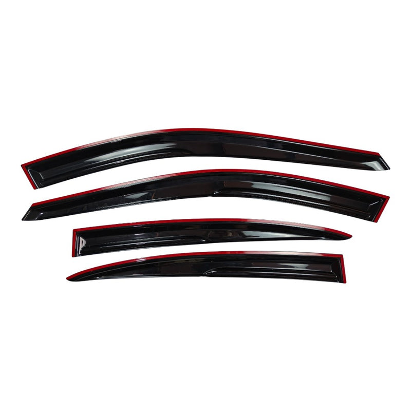 DURAFORCE Window Visor Vent Rain Shades Guards Deflectors For 04-08 Acura TL Sedan Black