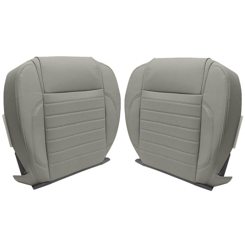 DURAFORCE Driver&Passenger Side Bottom Leather Seat Cover GRAY For Ford Mustang 2010-2014
