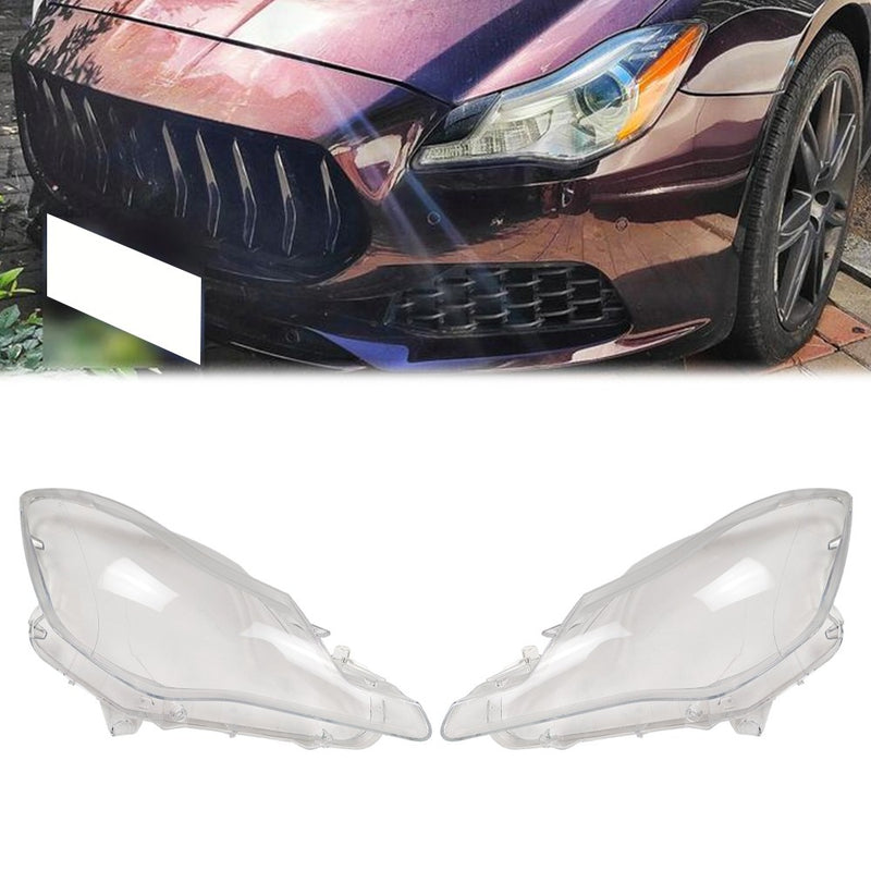 DURAFORCE A Pair Front Side Headlight Lens Cover For 2014- 2017 Maserati Quattroporte