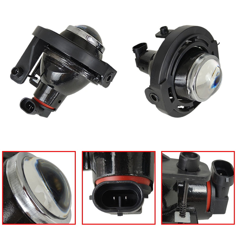 DURAFORCE For 15-23 Dodge Challenger Bumper Fog Lights Driving Lamps Pair w/Wiring Switch