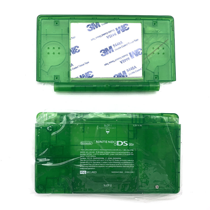 DURAFORCE New For Nintendo DS Lite Full Replacement Top & Bottom Housing Shell Clear Green