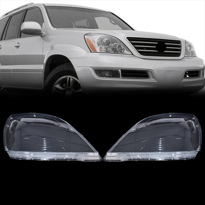DURAFORCE Driver + Passenger Pair Headlamp Headlight Lens Covers For Lexus GX470 2003-2009
