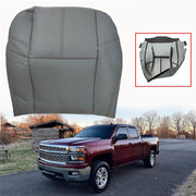 DURAFORCE Driver Side Bottom Leather Seat Cover Gray For 2007-2014 Chevy Tahoe Silverado