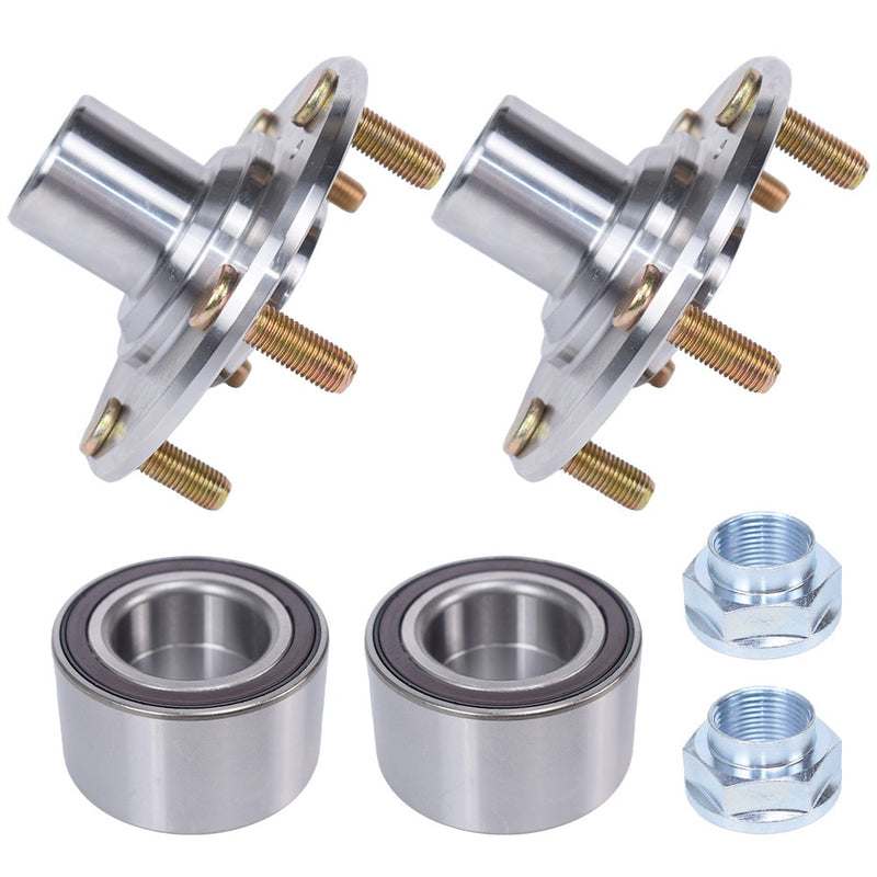 DURAFORCE 2 Front Wheel Hub Bearing Kits For 2016 Honda Civic 2.0L EX 2.0L LX Only W/ Nuts