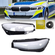DURAFORCE For BMW 3-Series G20 G28 2023-2024 Pair Front Headlight Cover Clear+Sealant Glue