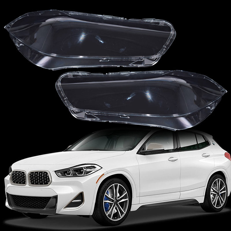 DURAFORCE Left+Right Side Headlight Lens Cover Clear For 2018-2023 BMW X2 F39