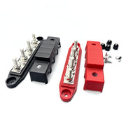 DURAFORCE New Red & Black 5/16" 4 Stud Power Distribution Block -BUSBAR- With Cover