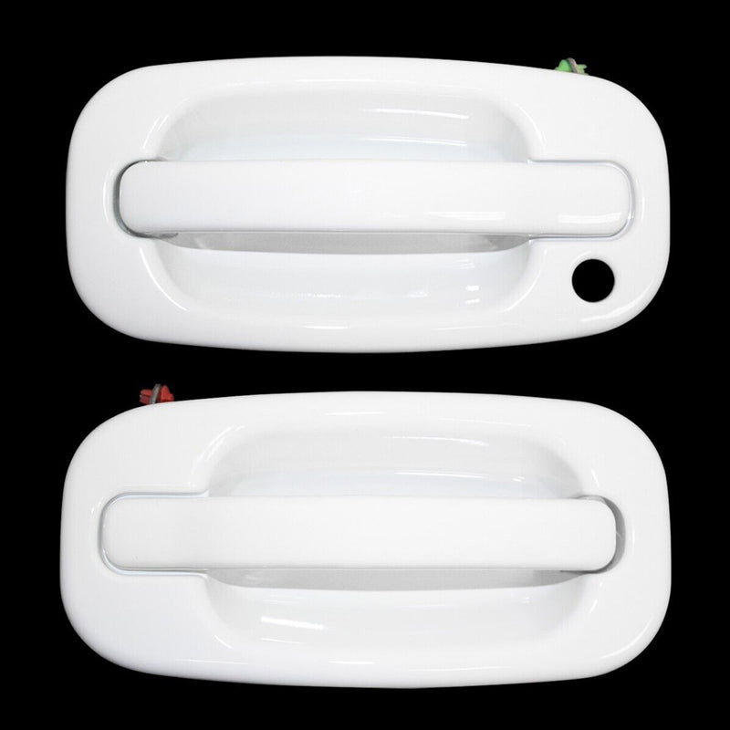 DURAFORCE Front Exterior Olympic White Painted Door Handle Set Fit For 1999-2007 Silverado