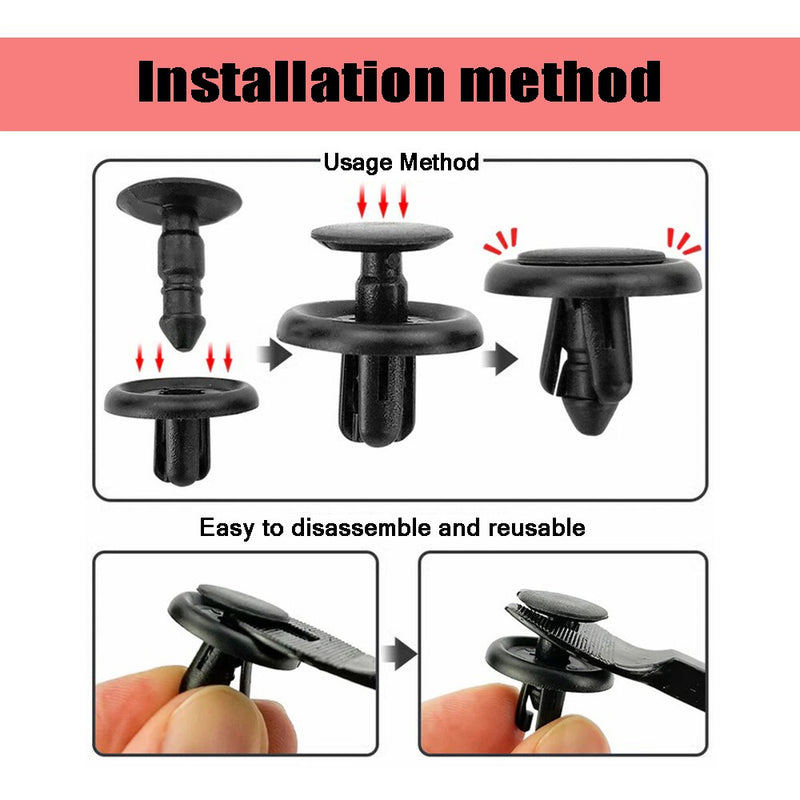 DURAFORCE 50Pcs Engine Splash Shield Fender Bumper Screw Clips Rivet Fastener For Toyota
