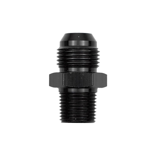 DURAFORCE 8AN Male Flare to 1/8 NPT Pipe Adapter Union Straight Aluminum Black