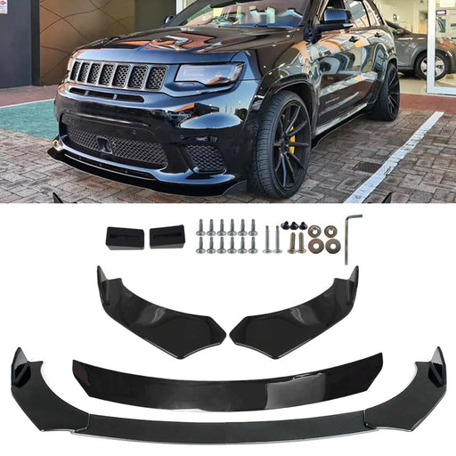 DURAFORCE Universal Front Bumper Lip Spoiler Splitter Glossy Black For JEEP Grand Cherokee