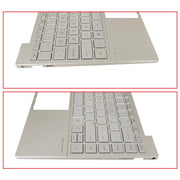 DURAFORCE New 13in Silver Palmrest For HP ENVY 13-BA 13T-BA Keyboard Upper Case w/Backlit