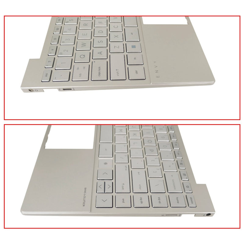 DURAFORCE New 13in Silver Palmrest For HP ENVY 13-BA 13T-BA Keyboard Upper Case w/Backlit