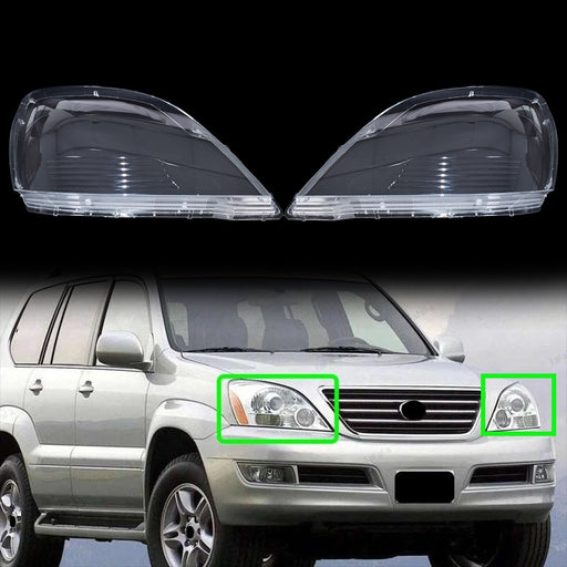 DURAFORCE Driver + Passenger Pair Headlamp Headlight Lens Covers For Lexus GX470 2003-2009