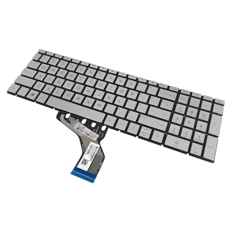 DURAFORCE Silver Keyboard For HP 15s-dy 15s-dy2000 15s-dy2073dx 15s-dy2046ms 15s-dy2xxx US