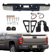 DURAFORCE Rear Bumper For Chevy Silverado GMC Sierra 1500 2007-2013 Chrome Steel GM1103148