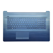 DURAFORCE New Blue Palmrest Touchpad For HP 17T-BY 17-CA 17-BY Backlit Keyboard M12337-001