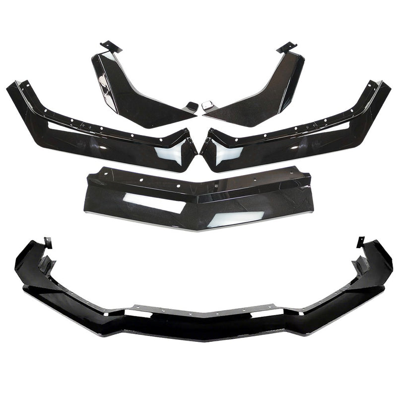 DURAFORCE For Corvette C8 Z51 STG 2020-2024 Gloss Black Front Bumper Lip Splitter