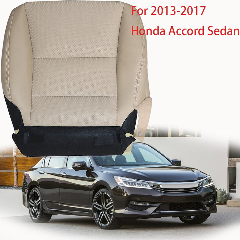 DURAFORCE Front Driver Bottom Leather Seat Cover Tan For 2013 2014-2017 Honda Accord Sedan
