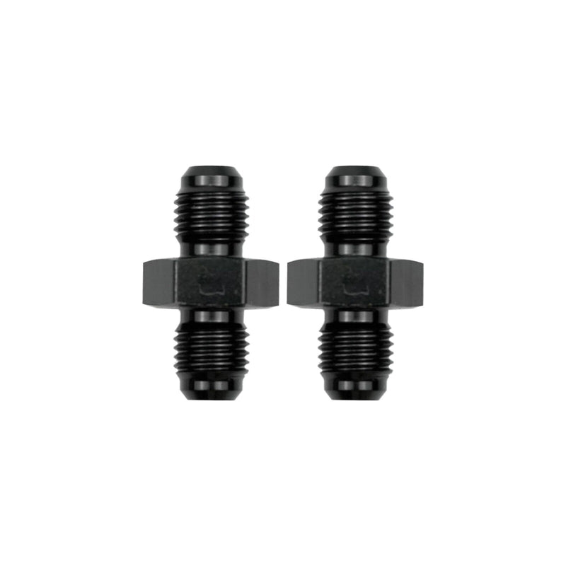 DURAFORCE 4 to 4 Male Flare Union Coupler Fuel Hose Fitting Coupling Aluminum Black 2x
