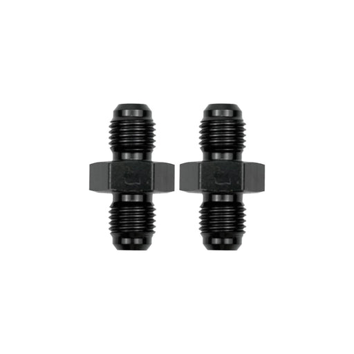 DURAFORCE 4 to 4 Male Flare Union Coupler Fuel Hose Fitting Coupling Aluminum Black 2x