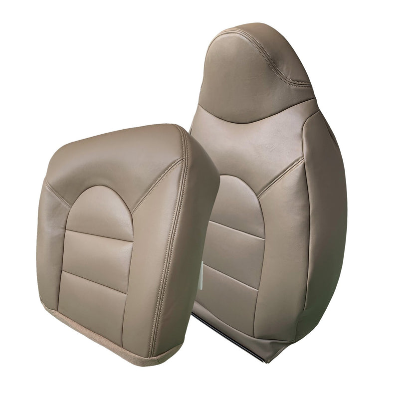 DURAFORCE For 1999 2000 Ford F250 F350 Front Driver Side Top & Bottom Leather Seat Covers