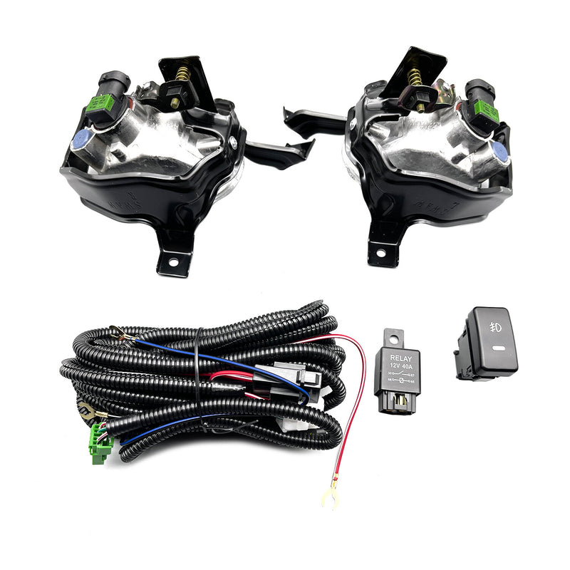 DURAFORCE Left+Right Front Bumper Fog Lights+Switch+Wiring For 2010-2011 Honda CR-V CRV