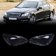 DURAFORCE Car Front Headlight Lens Cover For Mercedes Benz C Class W204 2011-2015