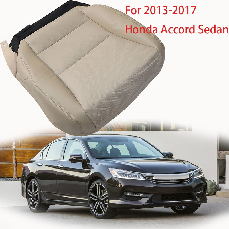 DURAFORCE For 2013 2014-2017 Honda Accord Sedan Front Driver Bottom Leather Seat Cover Tan