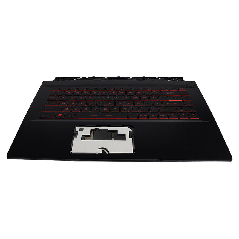 DURAFORCE For MSI GF65 9SD 9SE 10SD MS-16W1 Palmrest Backlit Keyboard Upper Case Black US