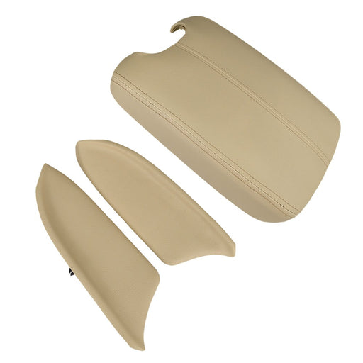 DURAFORCE Door Armrest Hand Leather Arm Rest Cover & Base Lid Beige For Honda Accord 08-12