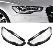 DURAFORCE Left&Right Clear Headlight Headlamp Lens Covers For Audi A6 C7 2011-2015