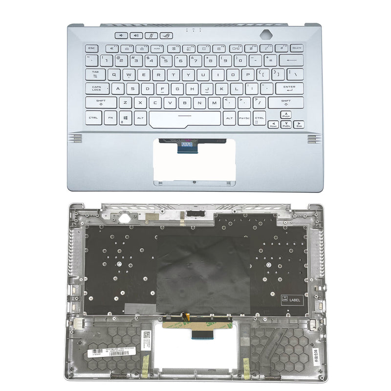 DURAFORCE For Asus GA401Q GA401 GA401I GA401U 14in Palmrest Cover Backlit Keyboard Silver
