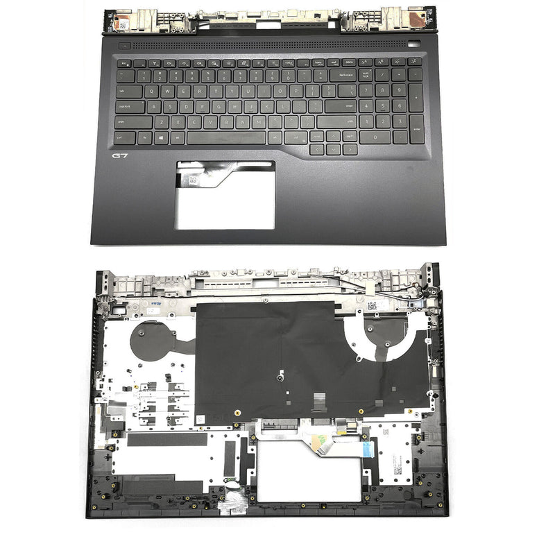 DURAFORCE For Dell 17 G7 7700 0RC7PR RC7PR US Palmrest Upper Case w/Backlit Keyboard Black