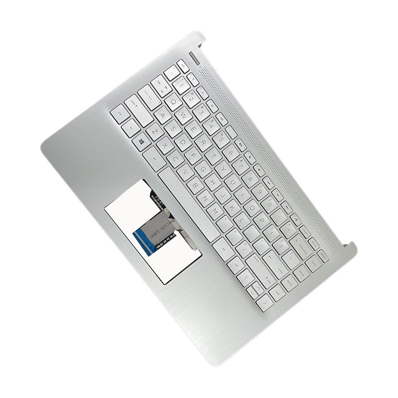 DURAFORCE Silver Palmrest Keyboard For HP 14-DQ 14-FQ0110WM 14s-dq 14s-fq 14-FQ L88200-001
