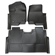 DURAFORCE New TPE Floor Mats for 2015-2025 Ford F-150/F-150 Lightning Super Crew Cab Liner