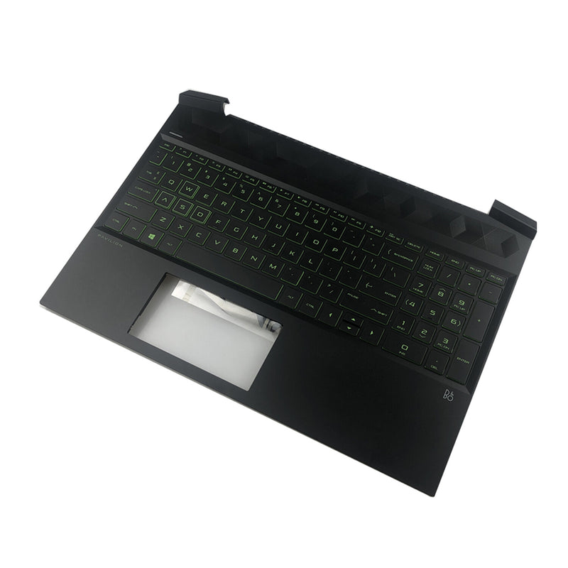 DURAFORCE For HP Pavilion 15-EC 15-EC0003CA 15-EC0013DX Palmrest Keyboard Green Backlit US