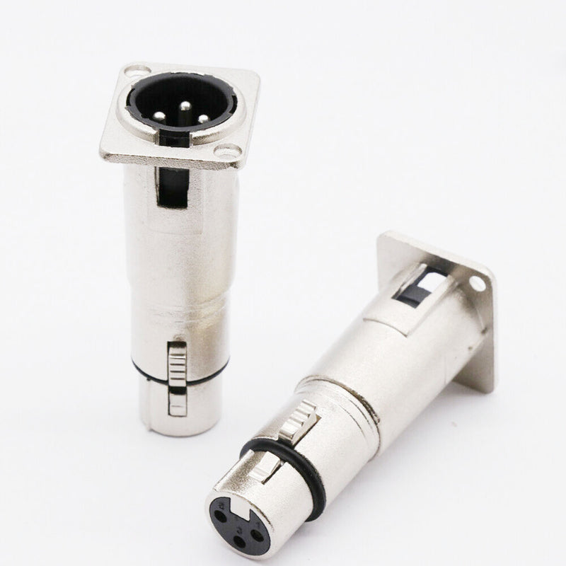 3Pin XLR Male to Female Audio Pass Thru Feed Panel Mount Connector Adapter US