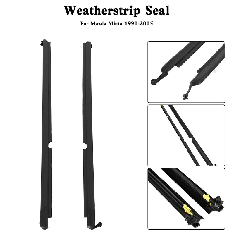 DURAFORCE Left & Right Door Glass Window Weatherstrip Seals Set For Mazda Miata 2002 LS